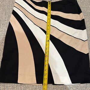 White House Black Market Black, White, and Tan Pencil Skirt